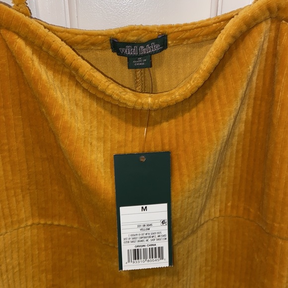 NWT. Wild Fable Velvet Yellow Dress. Target. Size Medium. - Picture 7 of 9